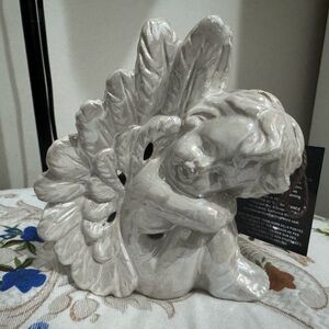 Elegant Cream Angel Sculpture